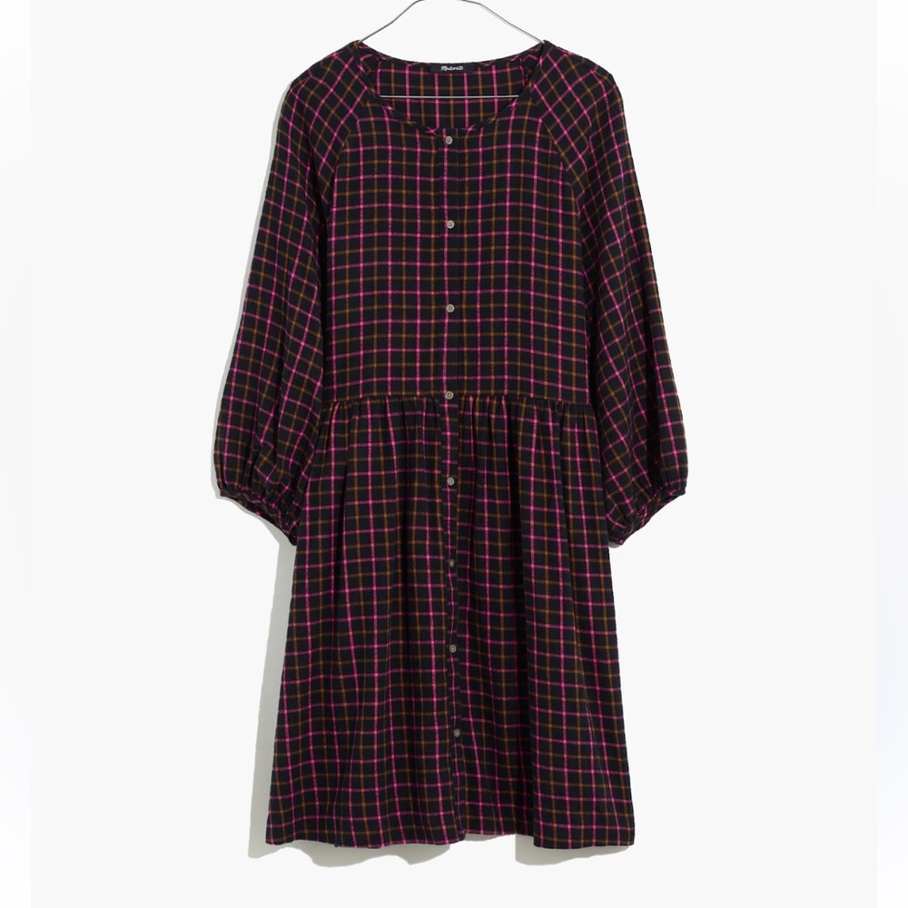 Madewell flannel plaid dress - Picture 1 of 5